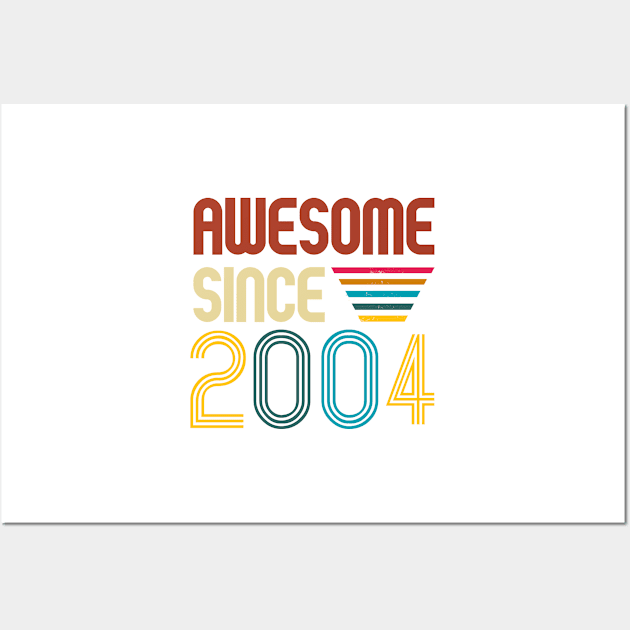 Awesome since 2004 -Retro Age shirt Wall Art by Novelty-art